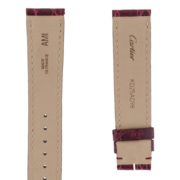 Cartier Genuine Alligator Burgundy 17mm Watch Strap Replacement Band - Picture 5 of 8